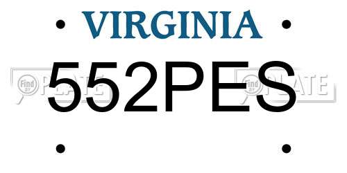 552PES Virginia License Plate