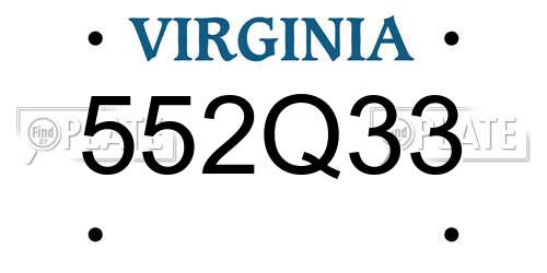 552Q33 Virginia License Plate