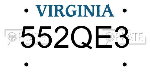 552QE3 Virginia License Plate