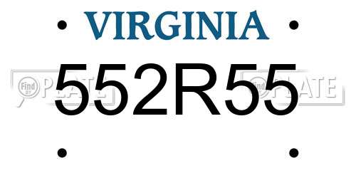552R55 Virginia License Plate