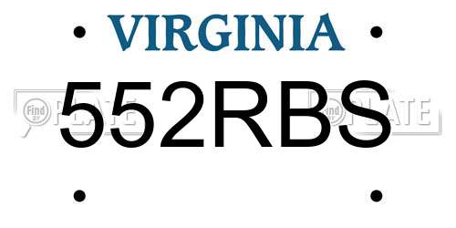 552RBS Virginia License Plate