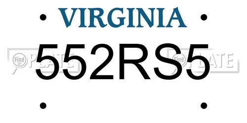 552RS5 Virginia License Plate