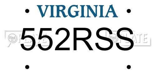 552RSS Virginia License Plate
