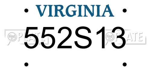 552S13 Virginia License Plate