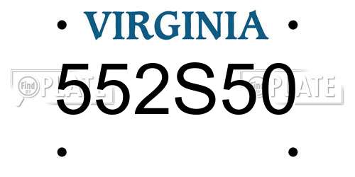 552S50 Virginia License Plate
