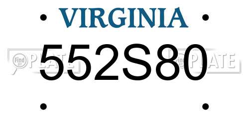 552S80 Virginia License Plate