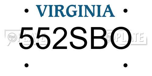 552SBO Virginia License Plate
