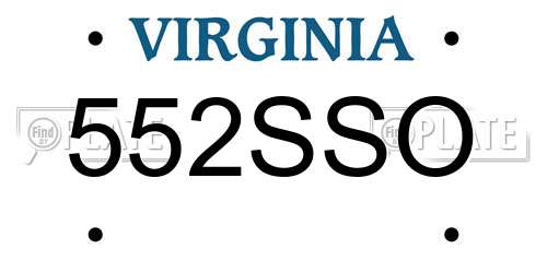 552SSO Virginia License Plate