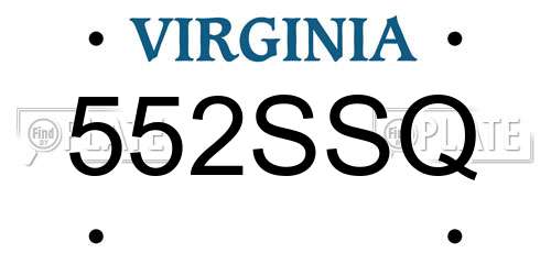 552SSQ Virginia License Plate