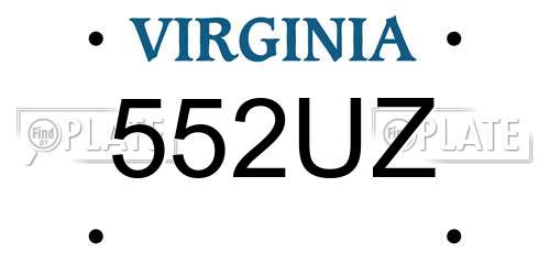 552UZ Virginia License Plate