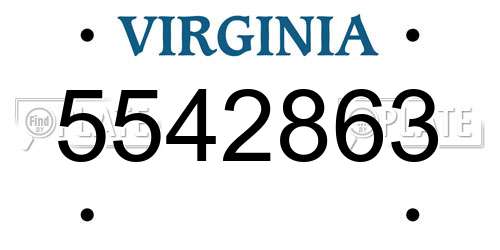 5542863 Virginia License Plate