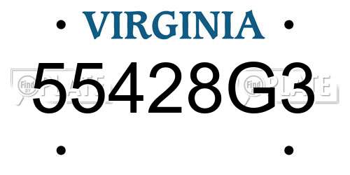 55428G3 Virginia License Plate
