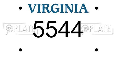 5544 Virginia License Plate