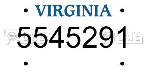 5545291 Virginia License Plate