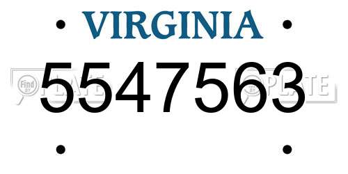5547563 Virginia License Plate