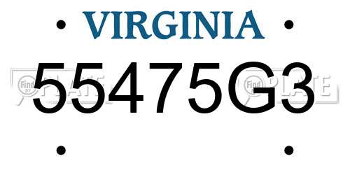 55475G3 Virginia License Plate