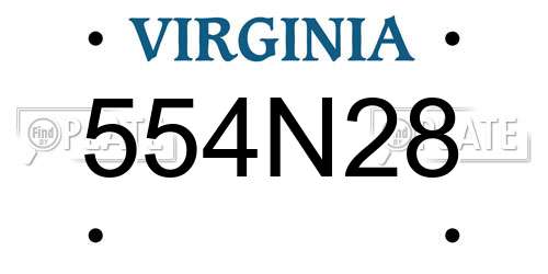 554N28 Virginia License Plate