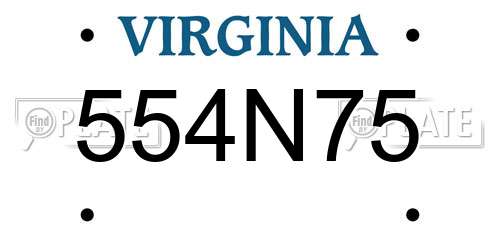554N75 Virginia License Plate