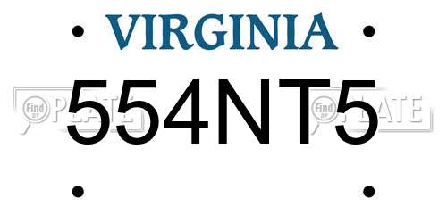 554NT5 Virginia License Plate