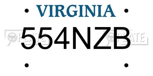 554NZB Virginia License Plate