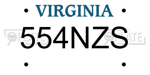554NZS Virginia License Plate