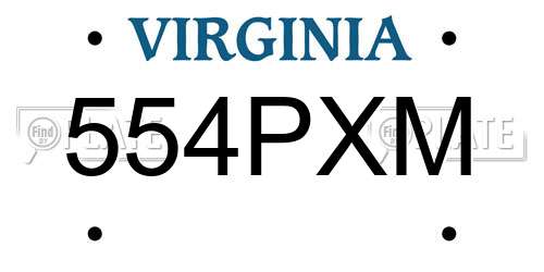 554PXM Virginia License Plate