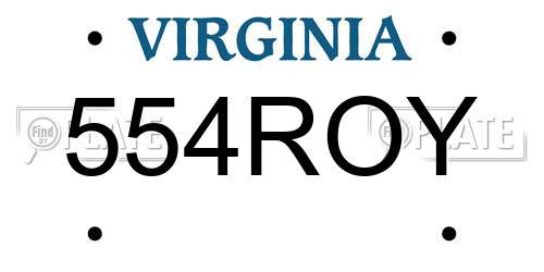 554ROY Virginia License Plate