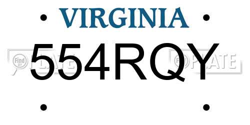 554RQY Virginia License Plate