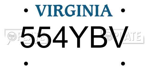 554YBV Virginia License Plate