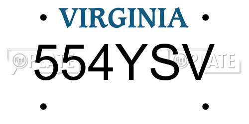 554YSV Virginia License Plate