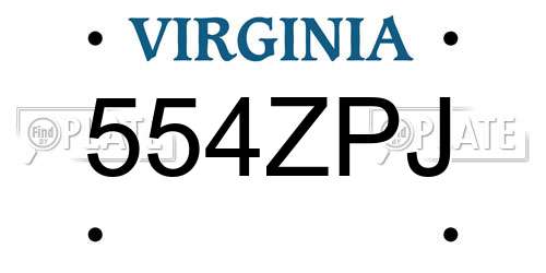 554ZPJ Virginia License Plate