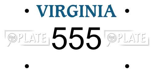 555 Virginia License Plate