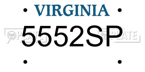 5552SP Virginia License Plate