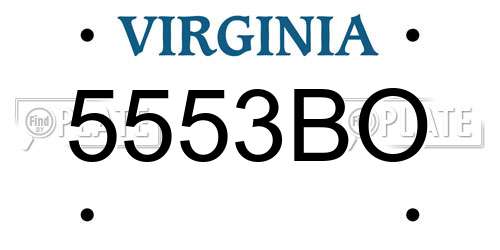 5553BO Virginia License Plate