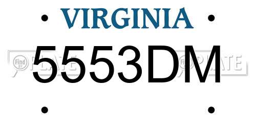 5553DM Virginia License Plate