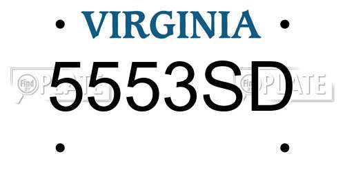5553SD Virginia License Plate