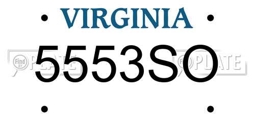 5553SO Virginia License Plate