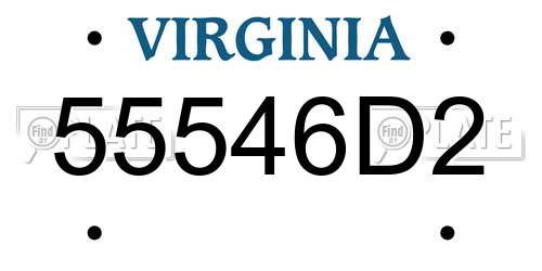 55546D2 Virginia License Plate