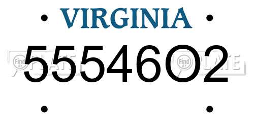55546O2 Virginia License Plate