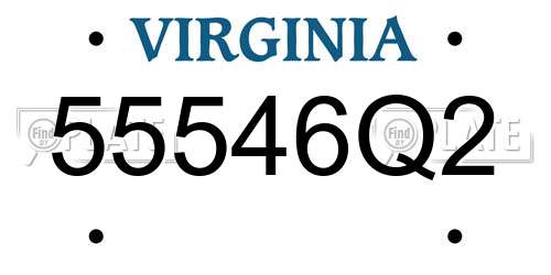 55546Q2 Virginia License Plate