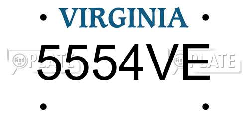 5554VE Virginia License Plate