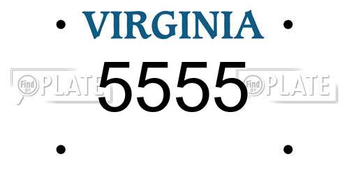 5555 Virginia License Plate