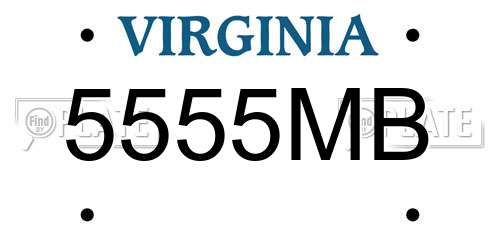5555MB Virginia License Plate
