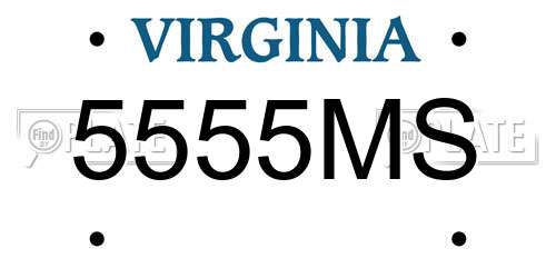 5555MS Virginia License Plate