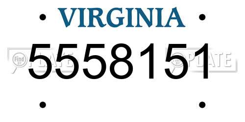 5558151 Virginia License Plate