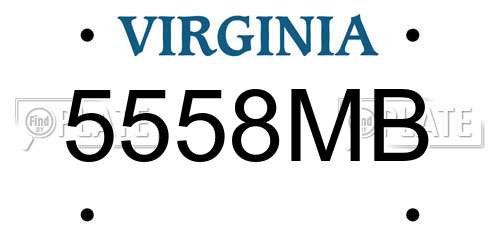 5558MB Virginia License Plate
