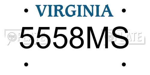 5558MS Virginia License Plate