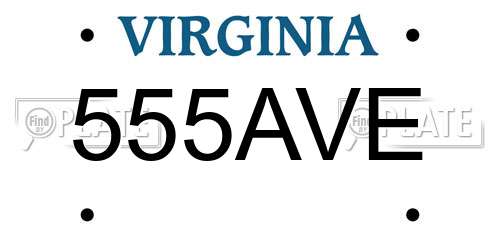 555AVE Virginia License Plate