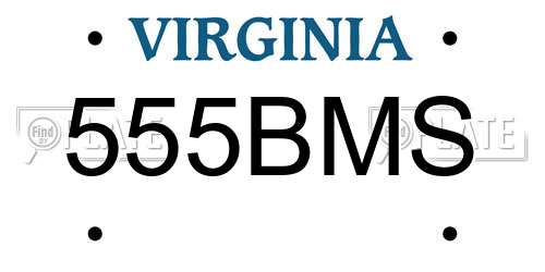 555BMS Virginia License Plate