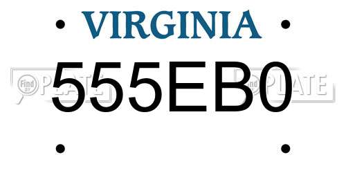 555EB0 Virginia License Plate